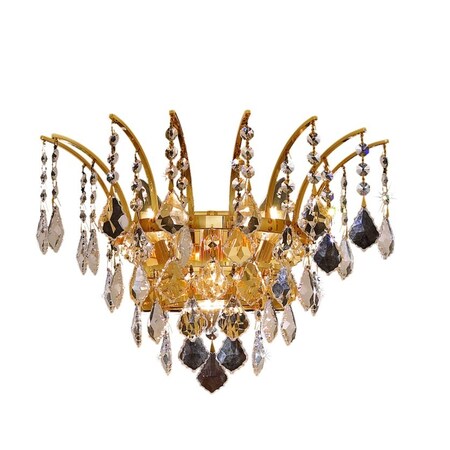 Elegant Lighting Victoria 3 light Gold Wall Sconce Clear Elegant Cut Crystal 8033W16G/EC